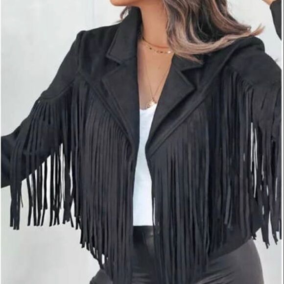 Black fringe jacket - Picture 2 of 3